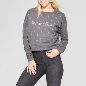 { Fifth Sun } Holiday Cheers Baggy Cropped Crew